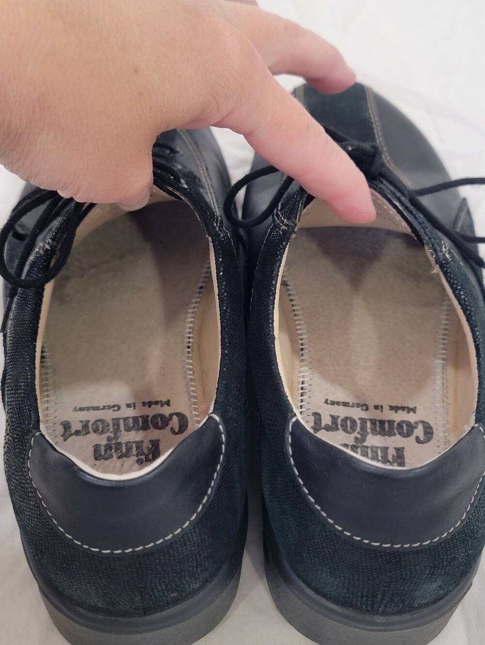 Finn Comfort Ariano Womens Leather Oxfords Black UK 6 US 8.5 NO INSOLES - Picture 12 of 17